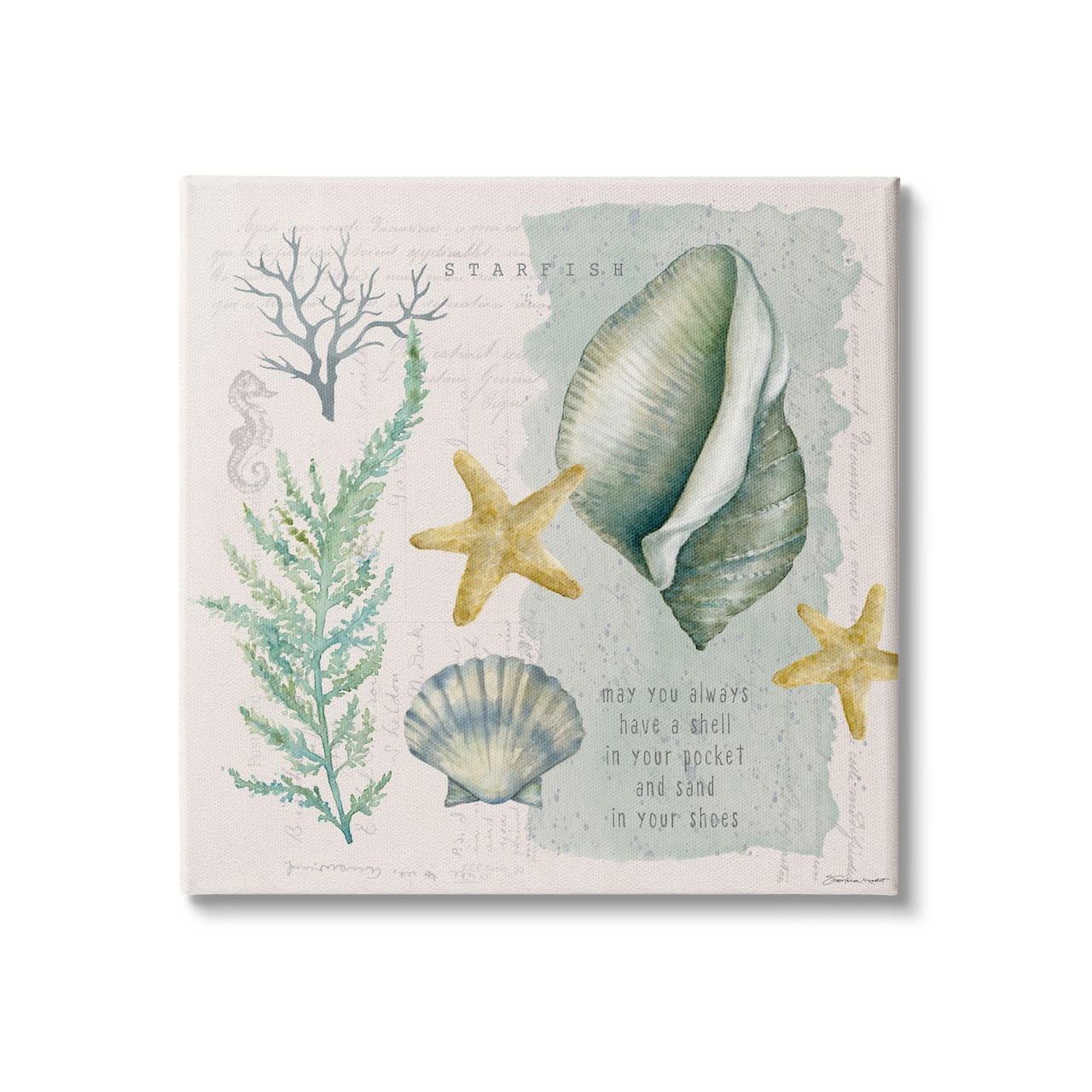 Stupell Industries Shell in Pocket Sand In Shoes Beach Quote Canvas Wall Art